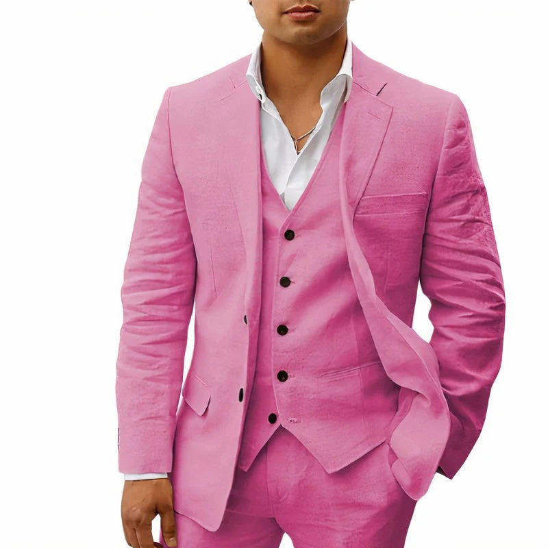 Herren klassisches 3-teiliges Trauzeugen-Set mit Jacke, Weste und Hose für festliche Anlässe