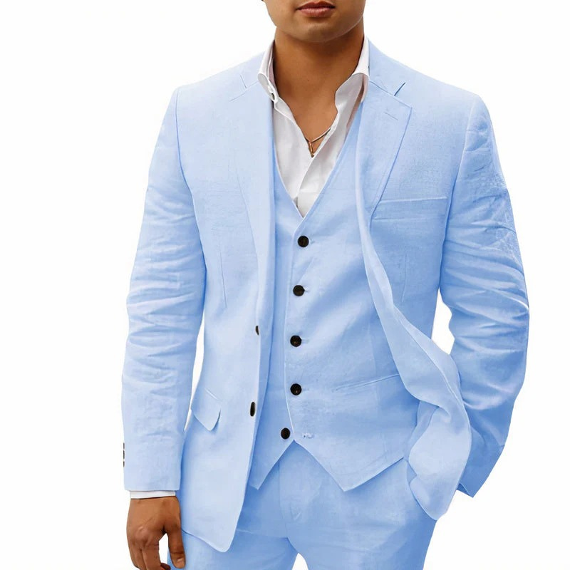 Herren klassisches 3-teiliges Trauzeugen-Set mit Jacke, Weste und Hose für festliche Anlässe