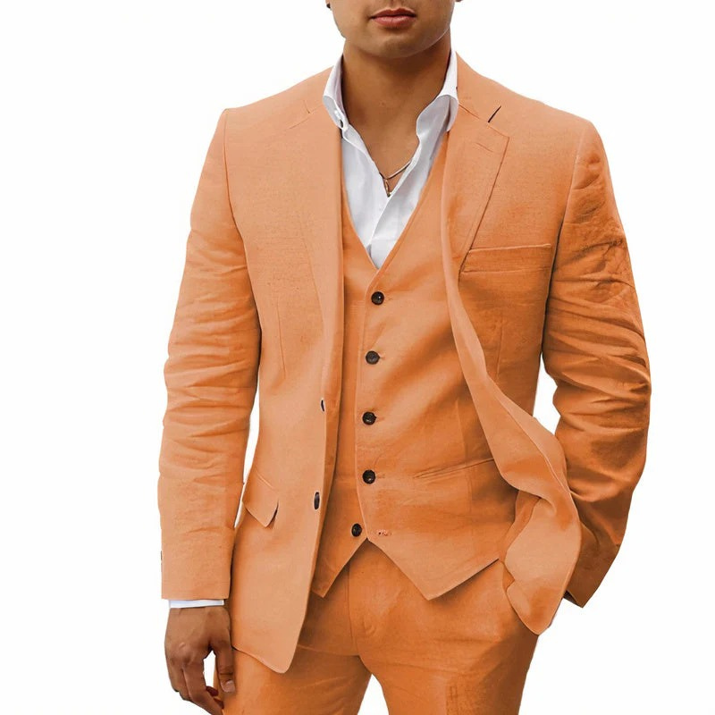 Herren klassisches 3-teiliges Trauzeugen-Set mit Jacke, Weste und Hose für festliche Anlässe