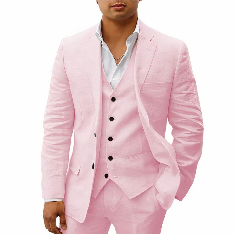 Herren klassisches 3-teiliges Trauzeugen-Set mit Jacke, Weste und Hose für festliche Anlässe