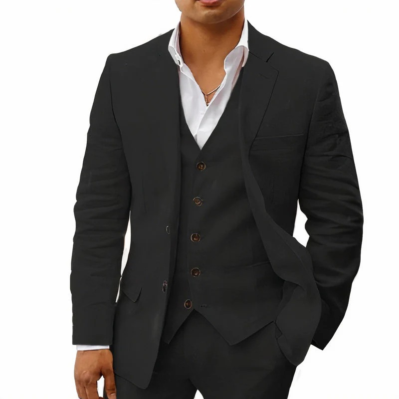 Herren klassisches 3-teiliges Trauzeugen-Set mit Jacke, Weste und Hose für festliche Anlässe