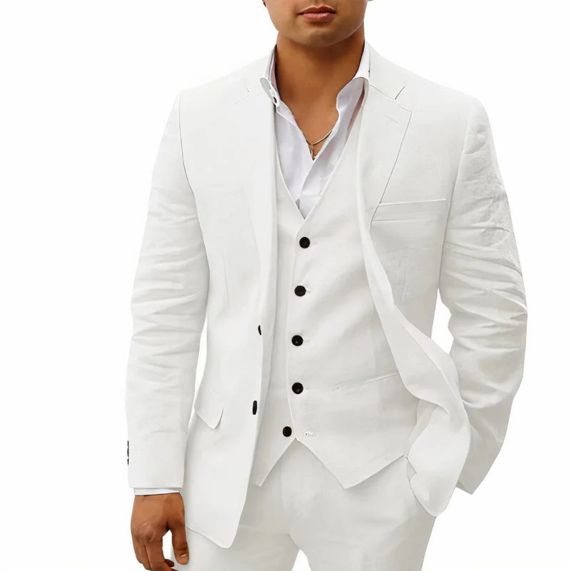 Herren klassisches 3-teiliges Trauzeugen-Set mit Jacke, Weste und Hose für festliche Anlässe