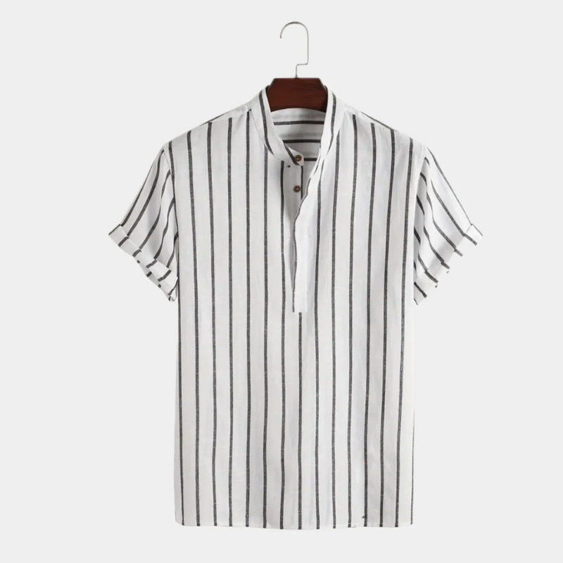 „Herren kurzärmliges gestreiftes Hemd mit modernem Streifenmuster für sommerliche Looks“

