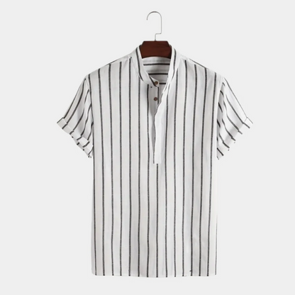 „Herren kurzärmliges gestreiftes Hemd mit modernem Streifenmuster für sommerliche Looks“


