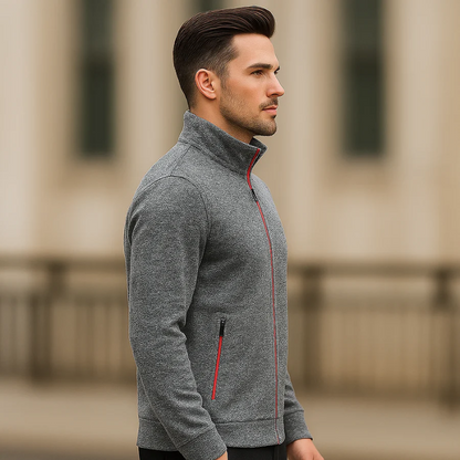 Herren lässige Zip-Up Jacke im sportlichen Alltagsstil