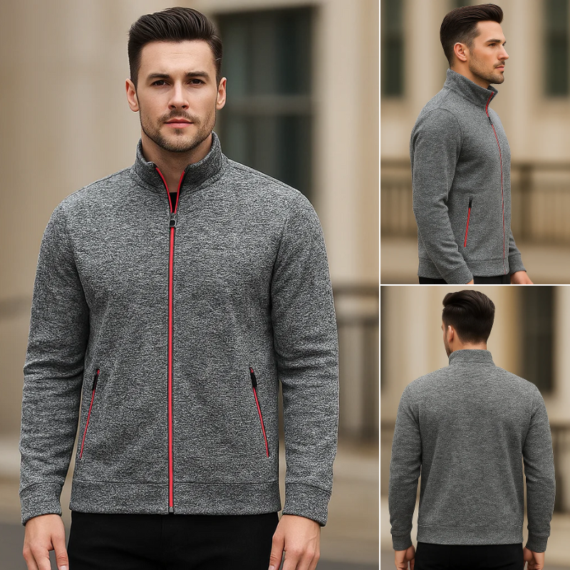 Herren lässige Zip-Up Jacke im sportlichen Alltagsstil
