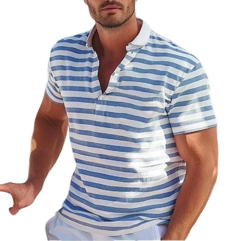 Herren lässiges gestreiftes Poloshirt in sportlichem Look