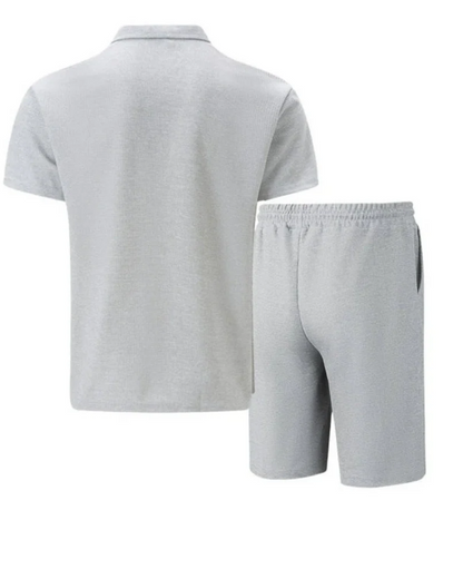  Herren lässiges Poloshirt- und Shorts-Set für Sommer, Freizeit und Urlaub