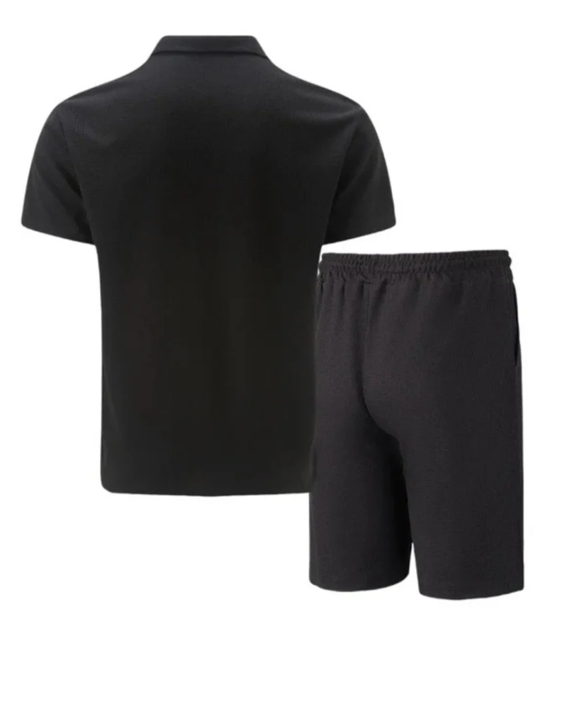  Herren lässiges Poloshirt- und Shorts-Set für Sommer, Freizeit und Urlaub