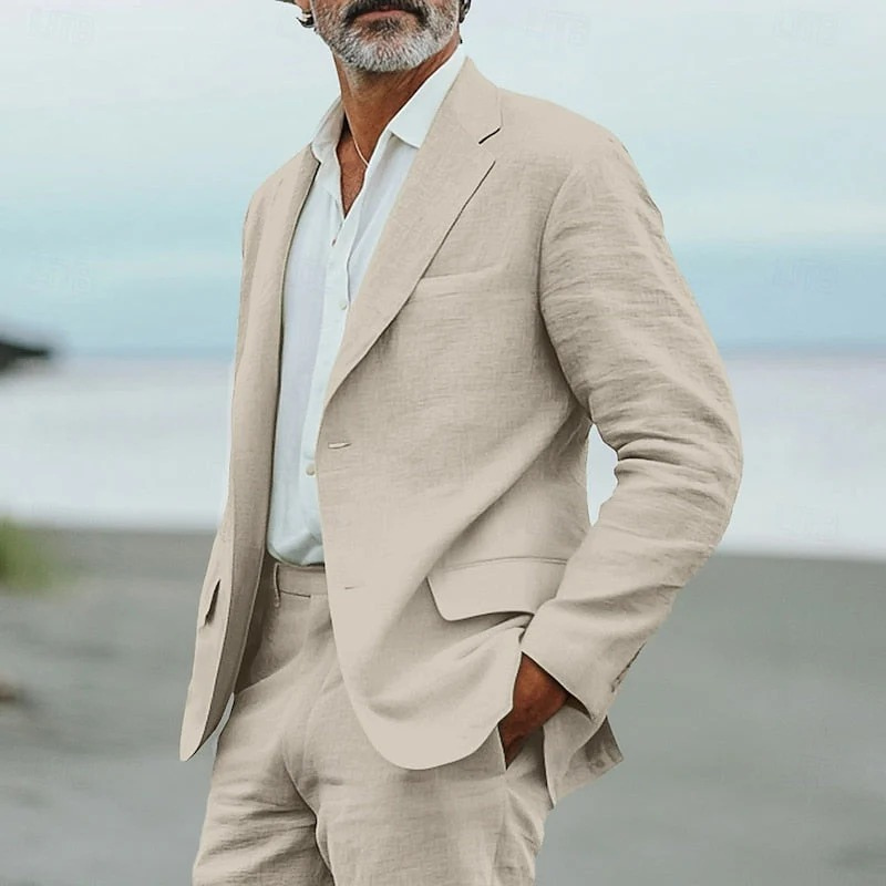 Herren leichtes Sommer-Set aus Blazer und Hose in elegantem, modernem Stil