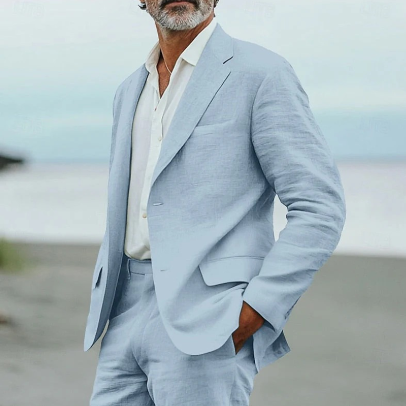 Herren leichtes Sommer-Set aus Blazer und Hose in elegantem, modernem Stil