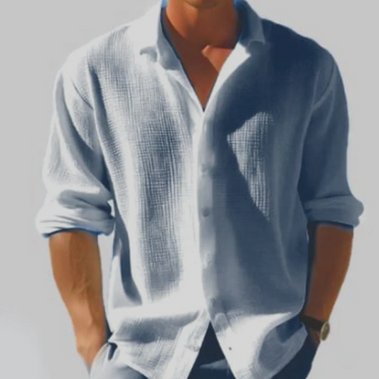  Herren luftiges Button-Down-Hemd mit langen Ärmeln für stilvolle Outfits
