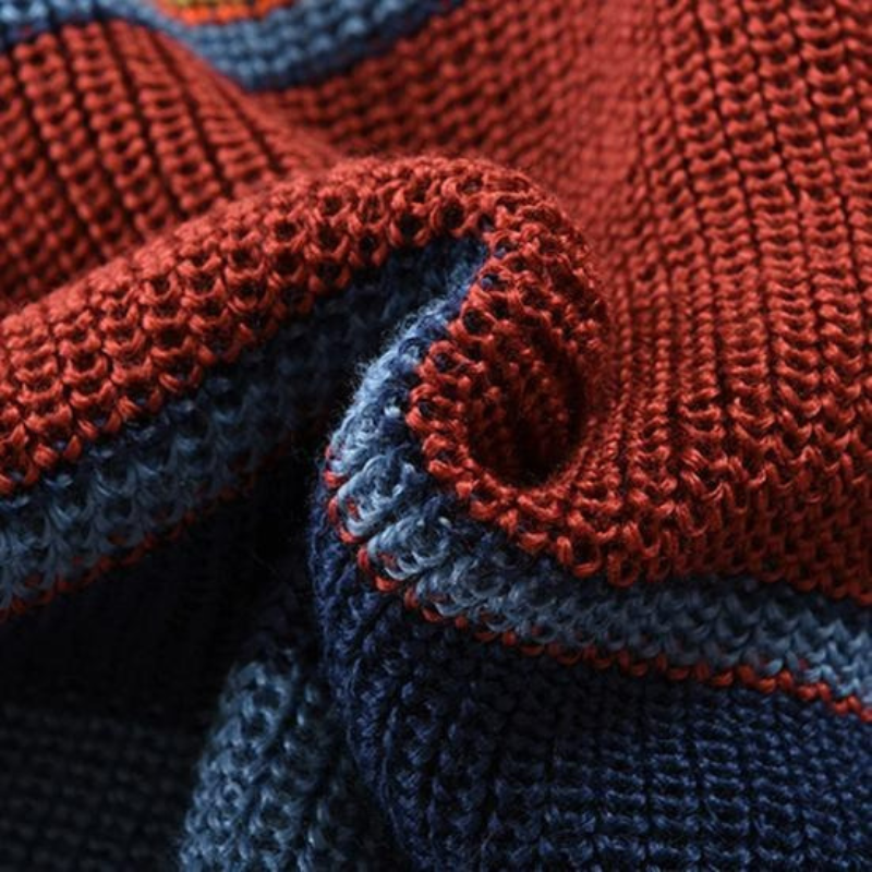 Herren-Strickjacke mit mehrfarbigem Streifenmuster für stilvollen und bequemen Alltagslook