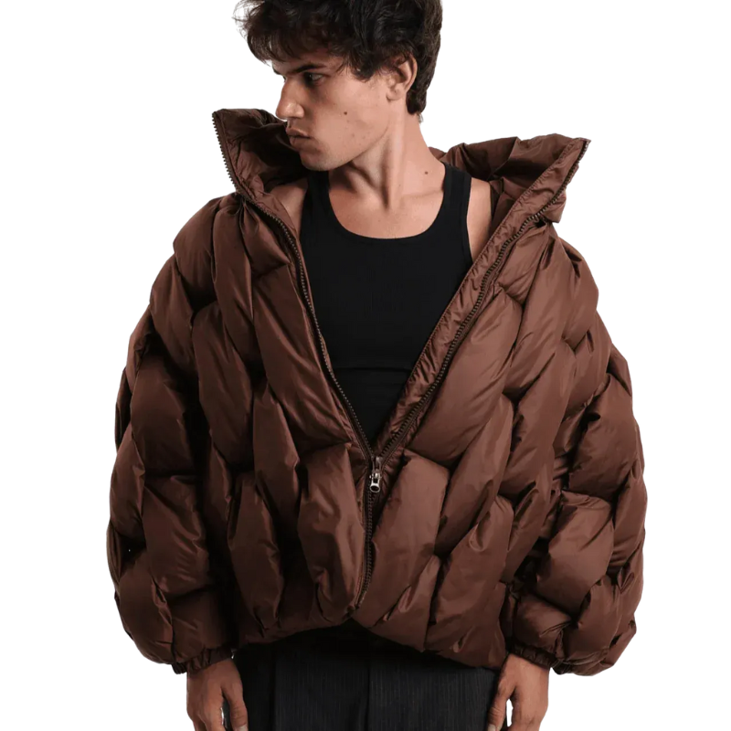 Herren moderne trendige Steppjacke in stilvollem Design für Alltag und Freizeit.