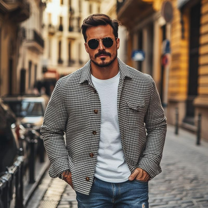 Herren modisches Shacket, vielseitig kombinierbar und komfortabel für Alltag und Freizeit