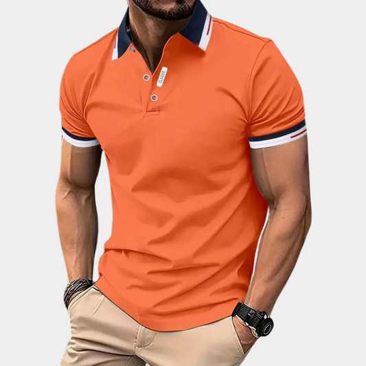 Klassisches oranges Poloshirt für Herren – zeitloses Design für Alltag und Freizeit
