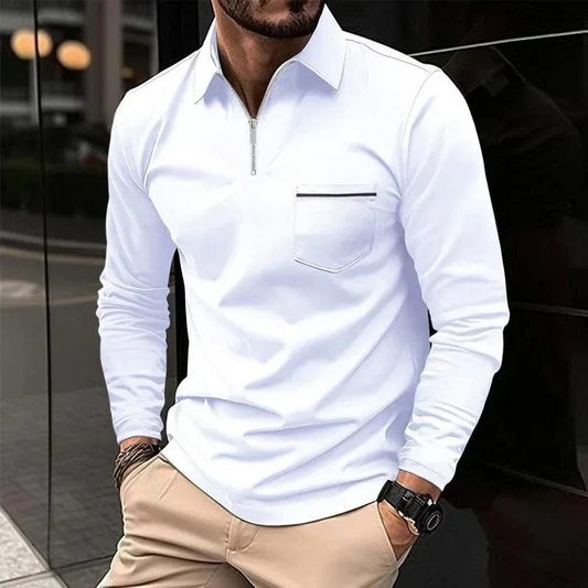 Herren Poloshirt mit Reißverschluss in modernem, zeitlosem Design für Alltag und Freizeit