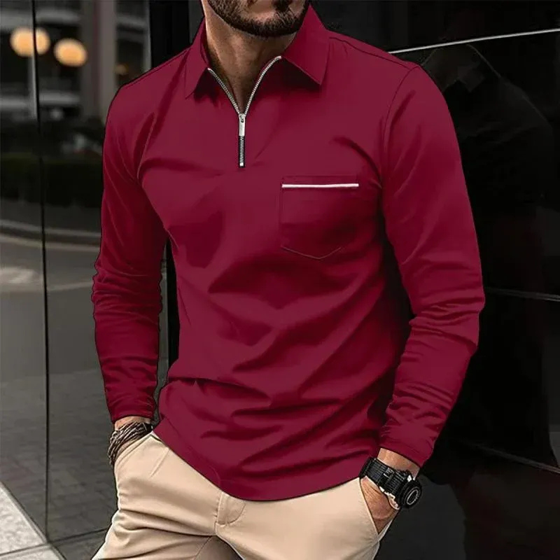 Herren Poloshirt mit Reißverschluss in modernem, zeitlosem Design für Alltag und Freizeit