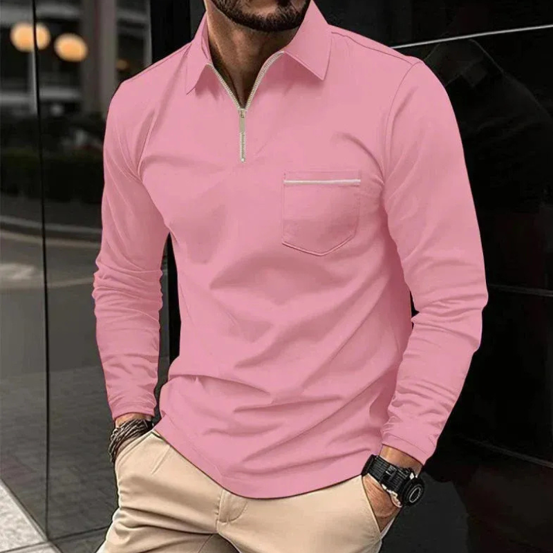 Herren Poloshirt mit Reißverschluss in modernem, zeitlosem Design für Alltag und Freizeit