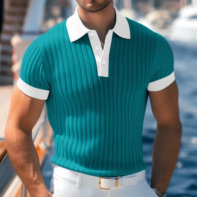 Herren-Poloshirt für den Sommer in klassischem Design, leicht und bequem für warme Tage