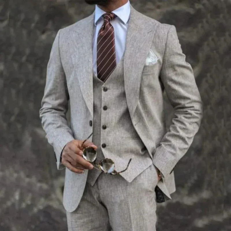 Herren Premium 3-teiliger Anzug in elegantem Design für formelle Anlässe