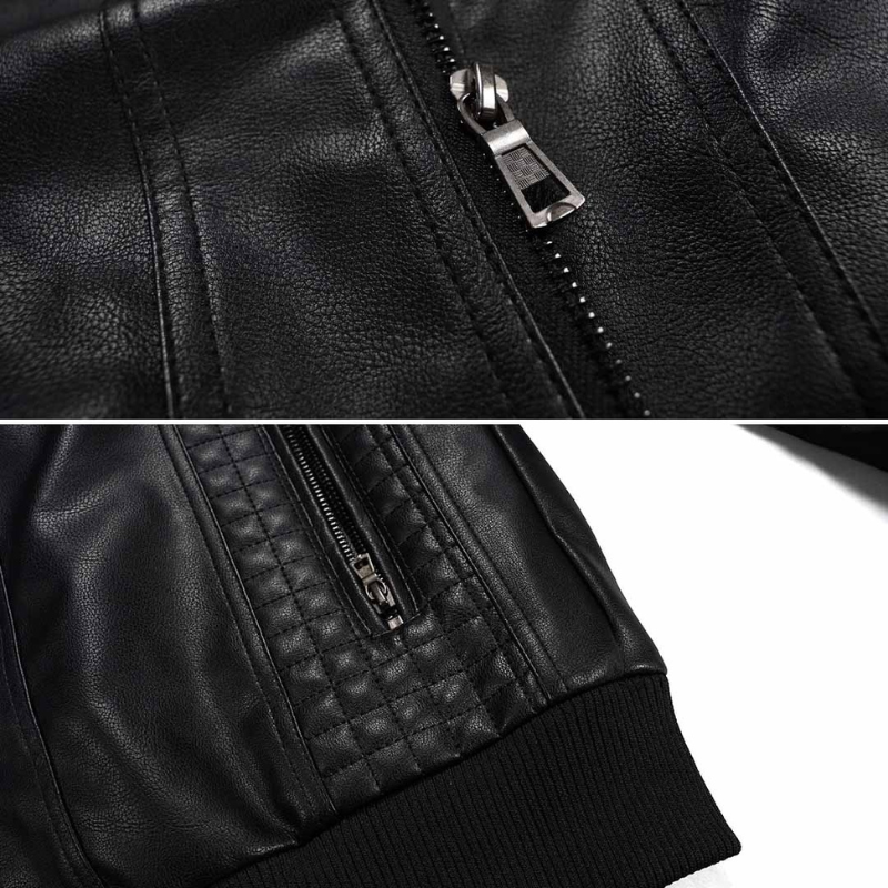 Herren Premium-Bikerjacke mit Kapuze im modernen und markanten Design