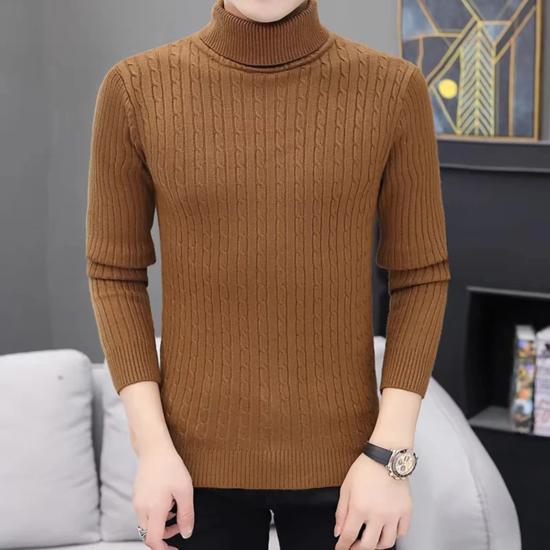 Herren Rollkragenpullover mit schmaler Passform in modernem Design für stilvolle Outfits