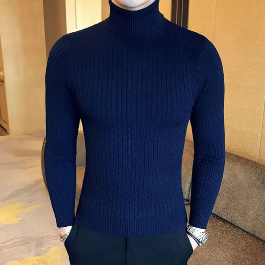 Herren Rollkragenpullover mit schmaler Passform in modernem Design für stilvolle Outfits