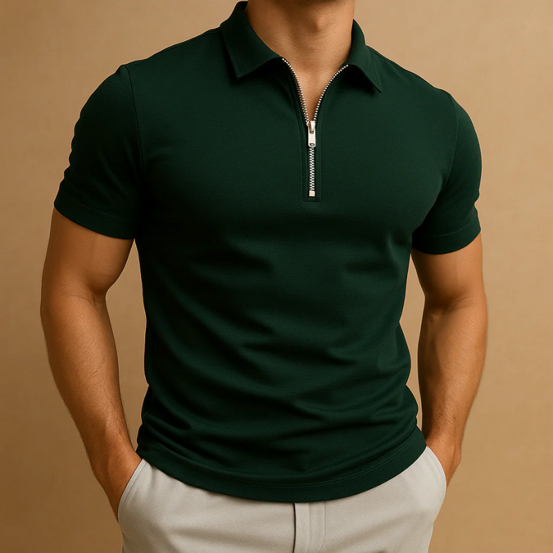 Herren sportliches Poloshirt mit Reißverschluss in modernem Design für vielseitige Outfits.

