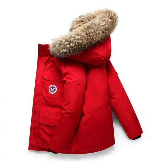 Herren stilvoller Winterparka, eleganter warmer Parka für kalte Wintertage.