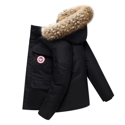 Herren stilvoller Winterparka, eleganter warmer Parka für kalte Wintertage.