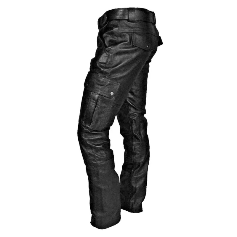 Herren stylische schwarze Bikerhose mit Cargotaschen – bequeme Hose im urbanen Look für den Alltag