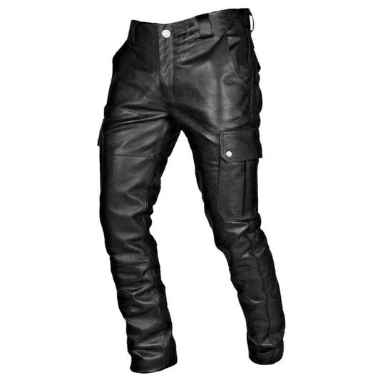 Herren stylische schwarze Bikerhose mit Cargotaschen – bequeme Hose im urbanen Look für den Alltag