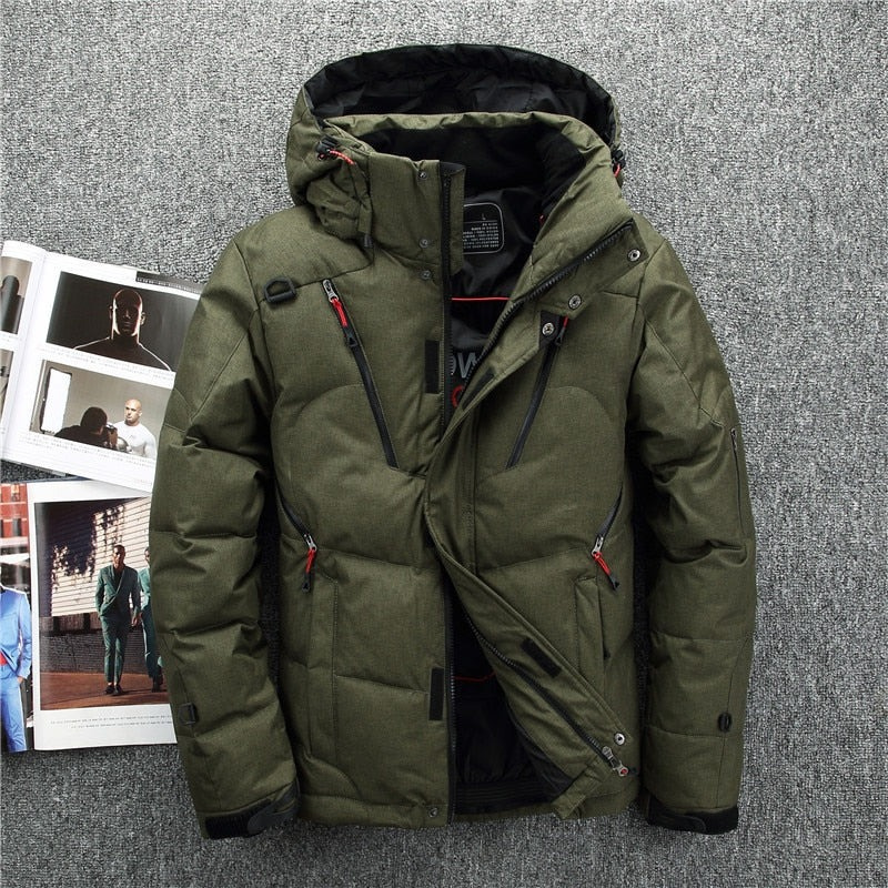 Herren stylische warme Winter-Daunenjacke Ski für kalte Tage und sportliche Aktivitäten