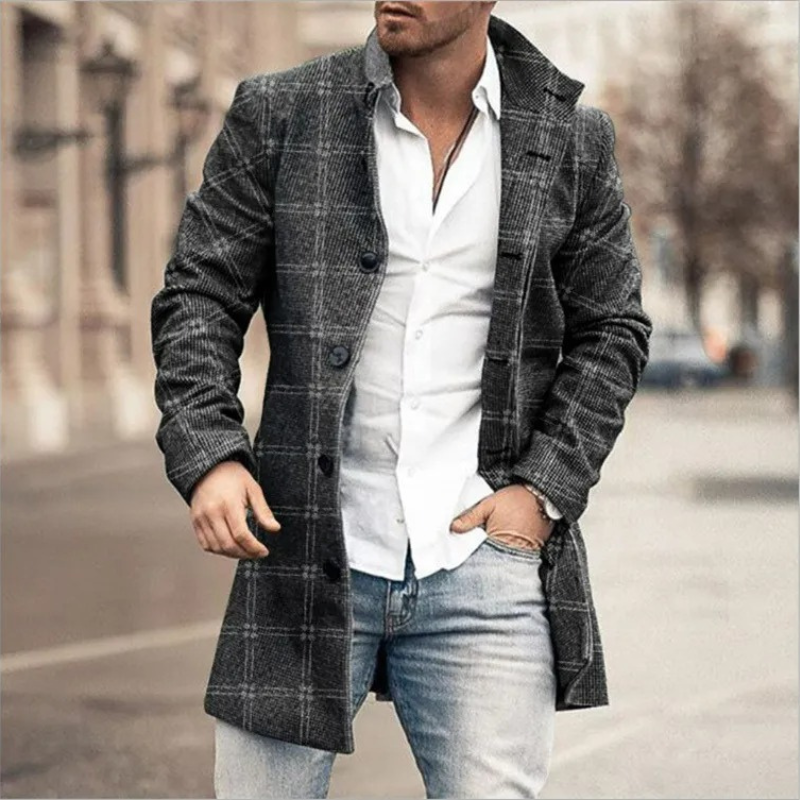 Herren stylischer mittellanger Mantel in modernem Design