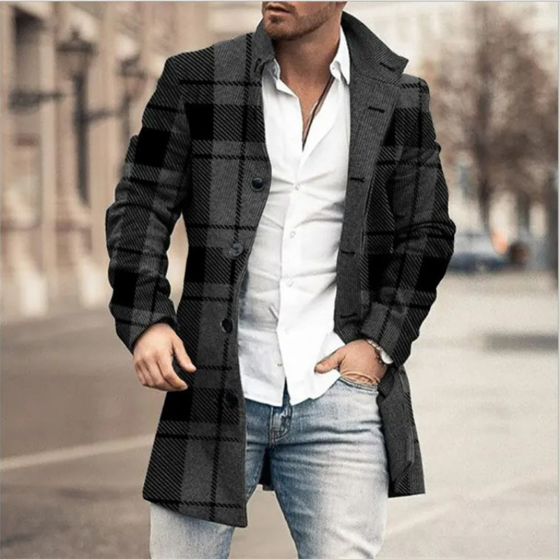 Herren stylischer mittellanger Mantel in modernem Design