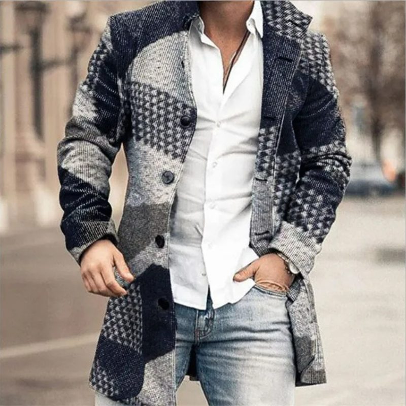 Herren stylischer mittellanger Mantel in modernem Design