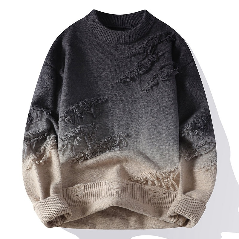 Herren stylischer Ombré-Pullover mit modernem Farbverlauf