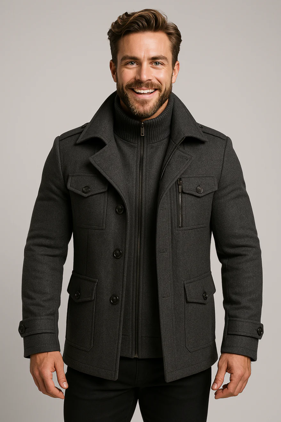 Herrenjacke im modernen Design für kühle Tage, ideal für Freizeit und Alltag