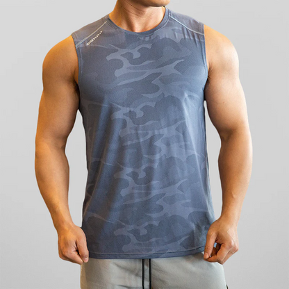 Herren trendiges Camouflage-Tanktop mit sportlichem Muster und lockerer Passform.