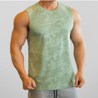 Herren trendiges Camouflage-Tanktop mit sportlichem Muster und lockerer Passform.