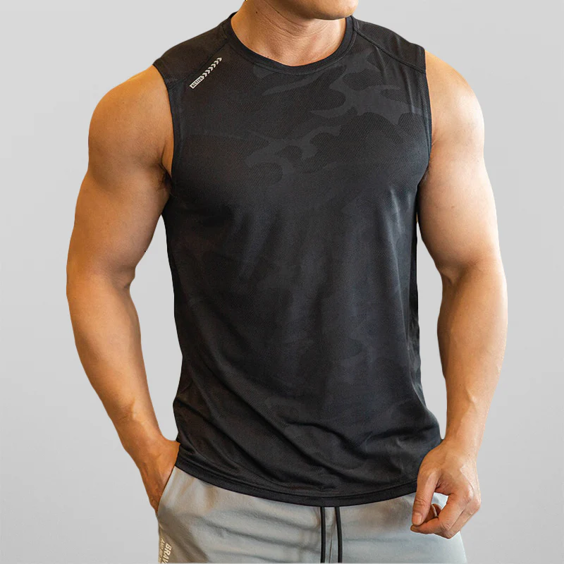 Herren trendiges Camouflage-Tanktop mit sportlichem Muster und lockerer Passform.