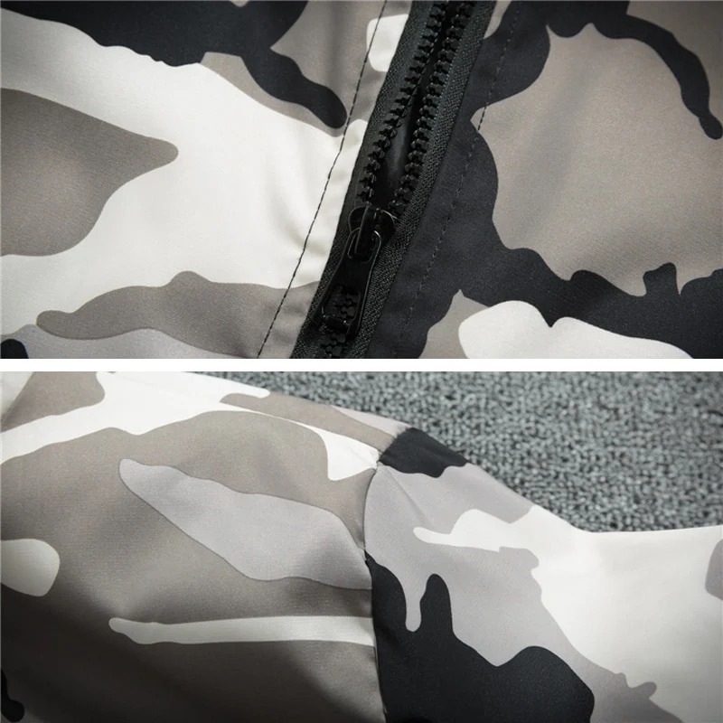 Herren Übergangsjacke mit Camouflage-Muster, locker geschnitten und modern gestaltet
