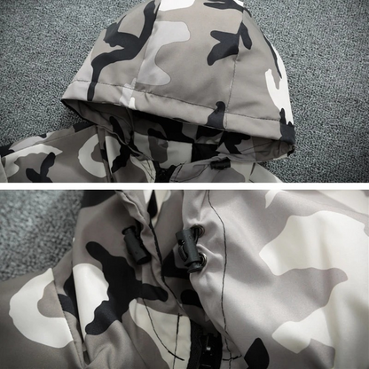 Herren Übergangsjacke mit Camouflage-Muster, locker geschnitten und modern gestaltet
