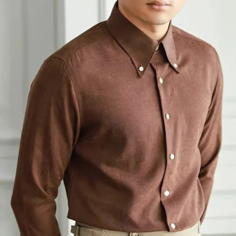 Herren Vintage-Businesshemd im klassischen Stil, ideal für Büro und besondere Anlässe.