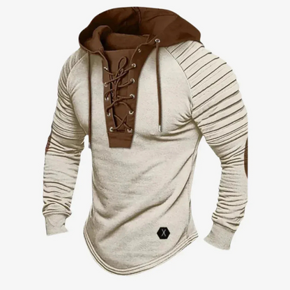 Herren Vintage-Schnürpullover mit markantem Retro-Design