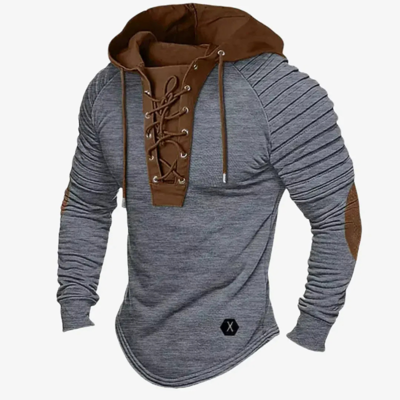 Herren Vintage-Schnürpullover mit markantem Retro-Design