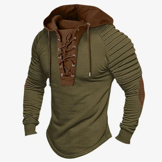 Herren Vintage-Schnürpullover mit markantem Retro-Design