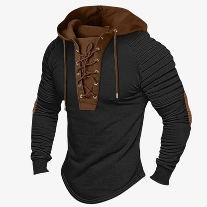 Herren Vintage-Schnürpullover mit markantem Retro-Design