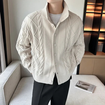 Herren warmer gemütlicher Cardigan in klassischem Design für Freizeit und Büro.